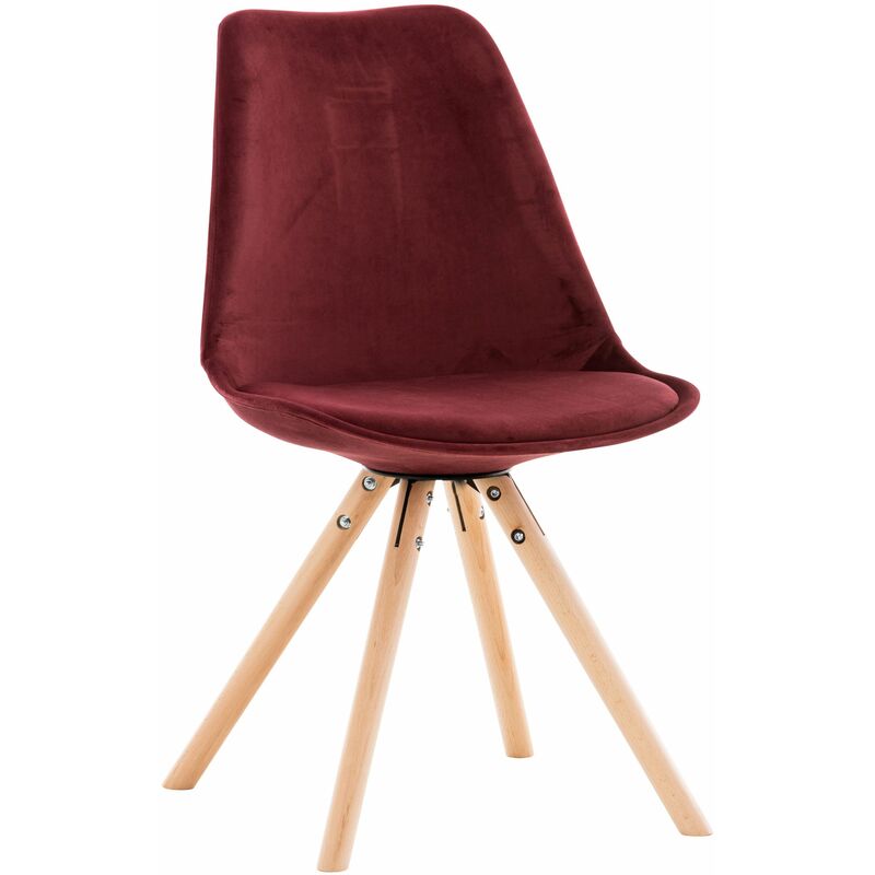 

Silla en Terciopelo Pegleg Rund Rojo Natural