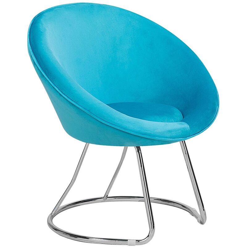 

Beliani - Silla de terciopelo azul turquesa FLOBY