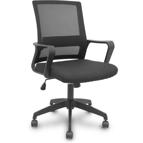Silla Ergo535 negra basculante respaldo malla negro asiento tela negro ruedas nailon