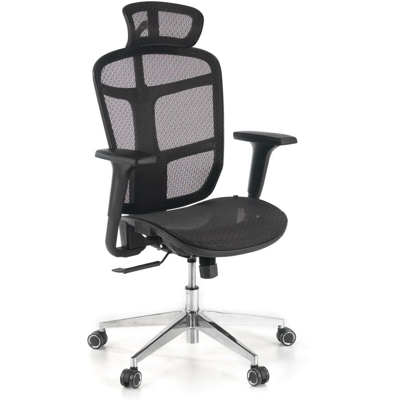 

Silla ergonómica Dover,reposacabezas,base aluminio,8 horas,negro - negro