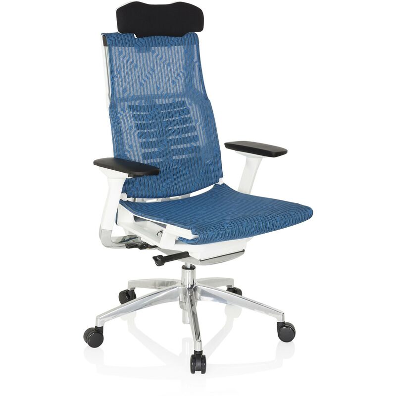 

Silla ergonómica Dynamic white, mecanismo sincron plus, azul - azul