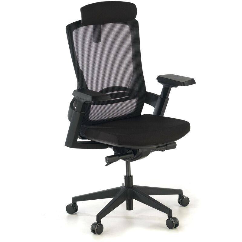 

Silla ergonomica alta gama Wagner, XXL, espuma inyectada, red negra - negro