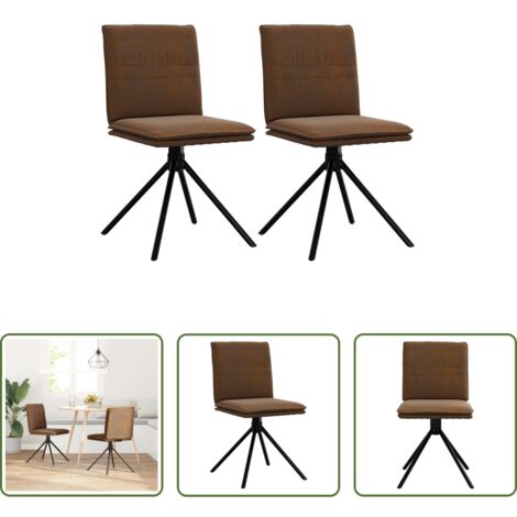 Silla ergonómica -  Silla de comedor cuero sintético marrón