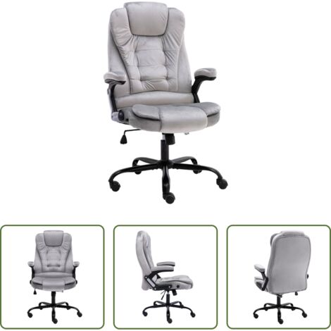 Silla ergonómica -  Silla de oficina de terciopelo gris claro