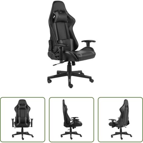 Silla ergonómica -  Silla gaming giratoria PVC gris
