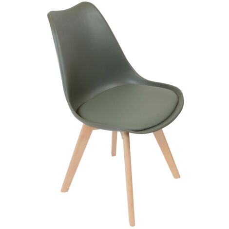 MOBILIBRICO Silla escandinava PP Green Kaki Home Deco Factory