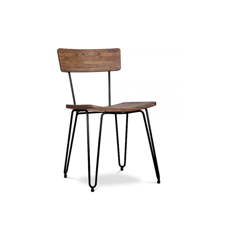 

Silla estilo industrial Hairpin - Madera y metal Negro Acero, Madera