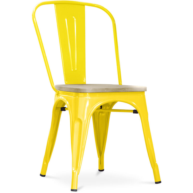 

Silla Stylix - Metal y madera clara Amarillo