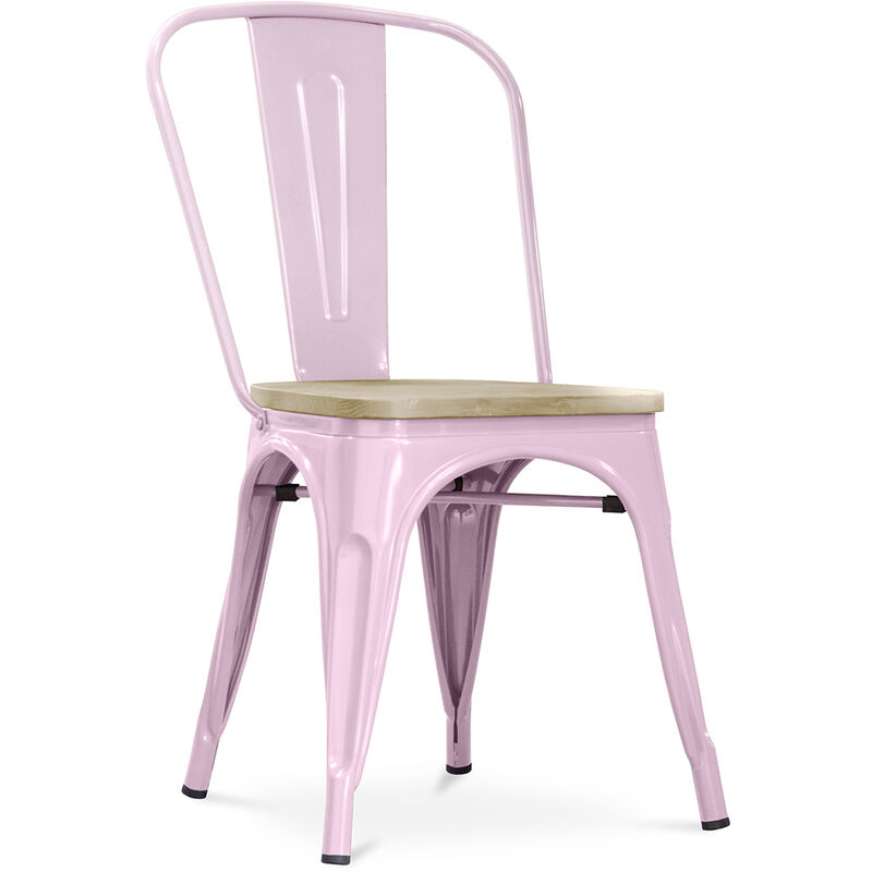 

Silla Stylix - Metal y madera clara Rosa pastel Madera, Hierro