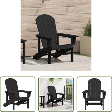 Silla exterior -  Silla Adirondack Negro 82 x 74 x 92 cm HDPE