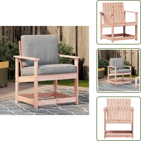 Silla exterior - vidaXL Silla de jardín madera maciza Douglas 62x56x77 cm - Silla de jardín con respaldo