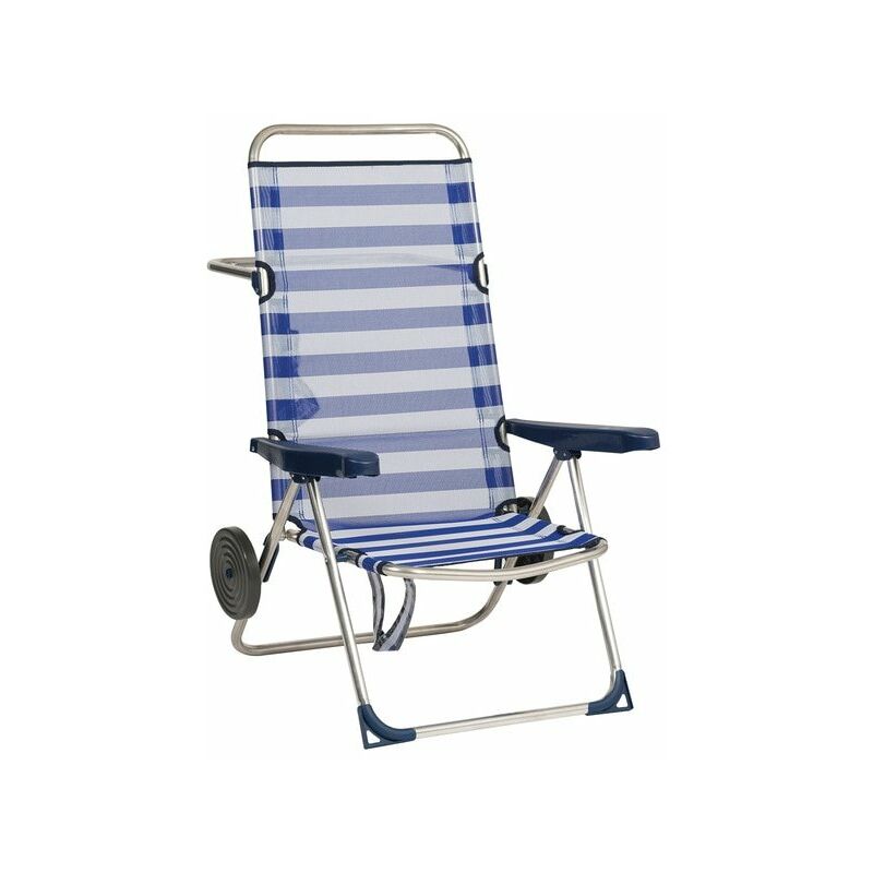 

Silla Fibreline Alum Playa Alta C/Ruedas Rayas A/B
