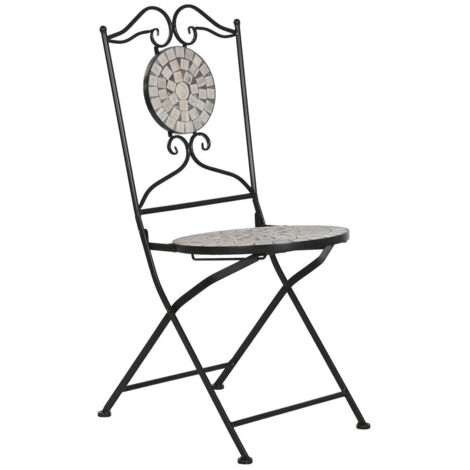 Silla Forja Ceramica 42X50X94 Mosaico Multicolor