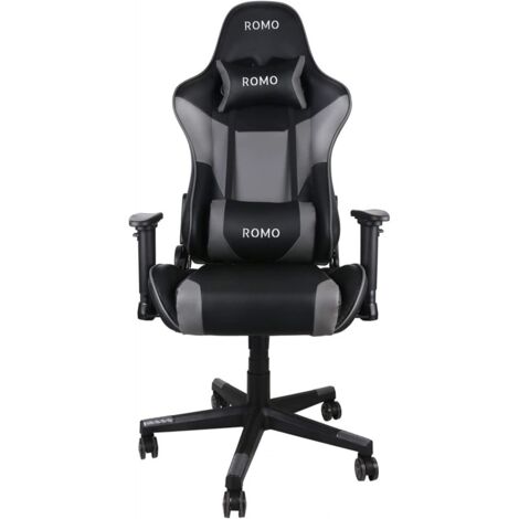Silla Gamer Julieta  Gris  InclinaciÃ³n 180Âº  Altura Regulable  CojÃ­n Cervical Lumbar  ErgonÃ³mica  Profesional