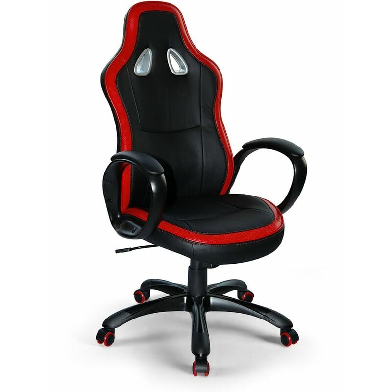 

Franchi Bürosessel - Silla gamer y de oficina ergonómica de polipiel con diseño deportivo Racer Super Sport Fire