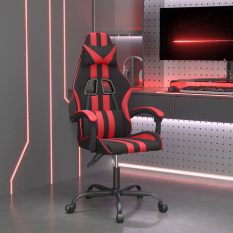 Silla gaming cuero sintético negro y rojo