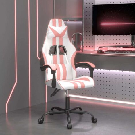 Silla gaming cuero sintético y rosa