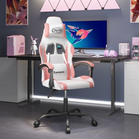 Silla gaming cuero sintético  y rosa