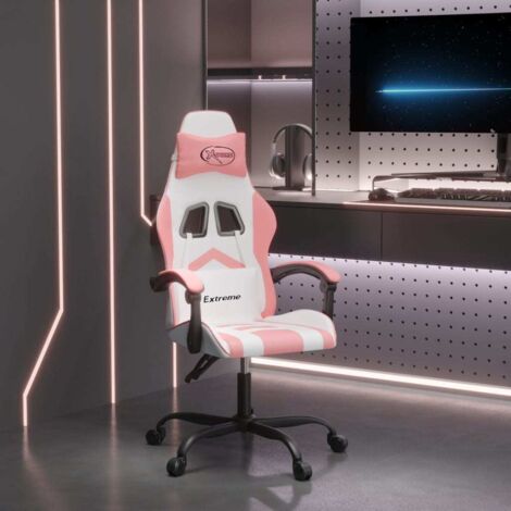 Silla gaming cuero sintético  y rosa