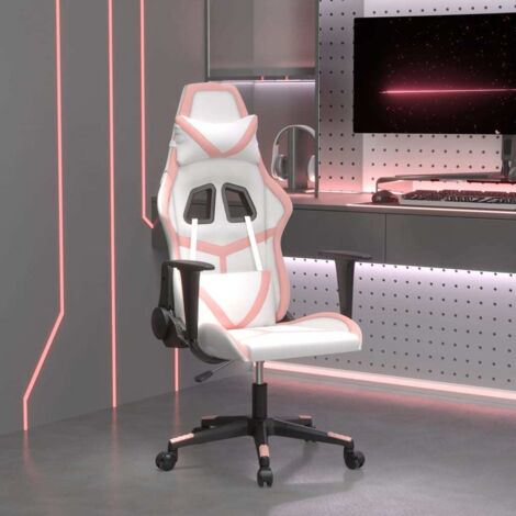 Silla gaming cuero sintético  y rosa