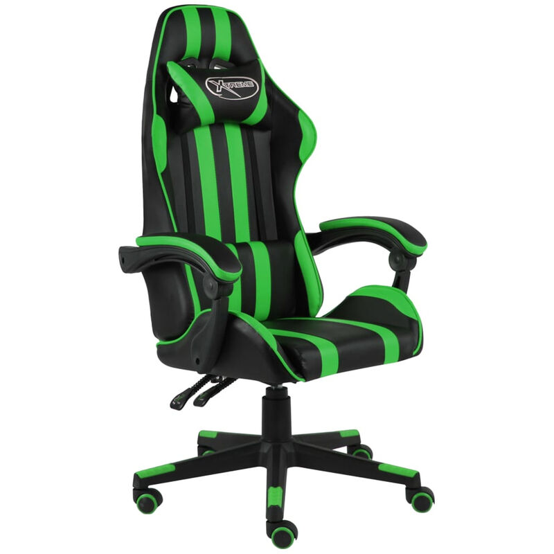 

Silla gaming de cuero sintetico negro y verde