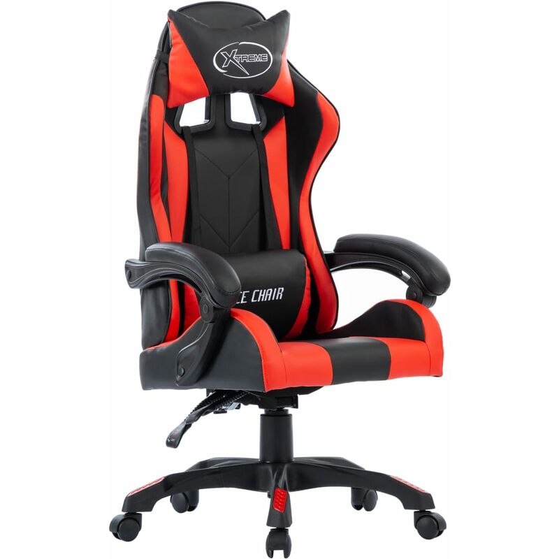 

vidaXL Silla Gaming de Cuero Sintético Rojo - Rojo
