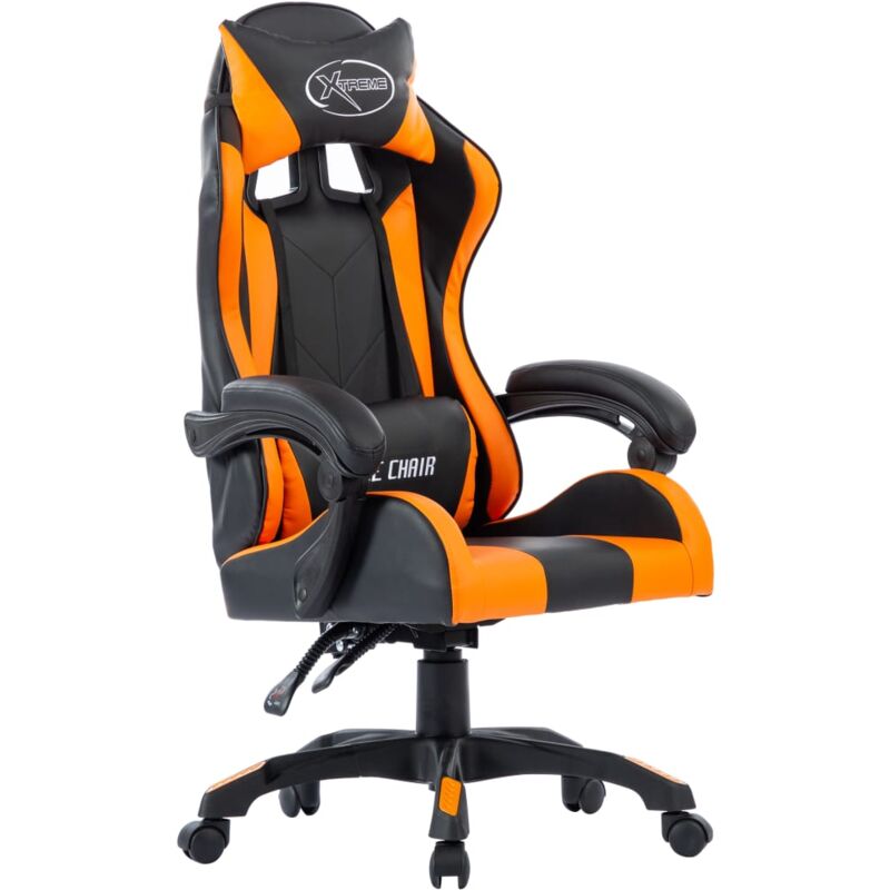 

vidaXL Silla Gaming de Cuero Sintético Naranja - Naranja