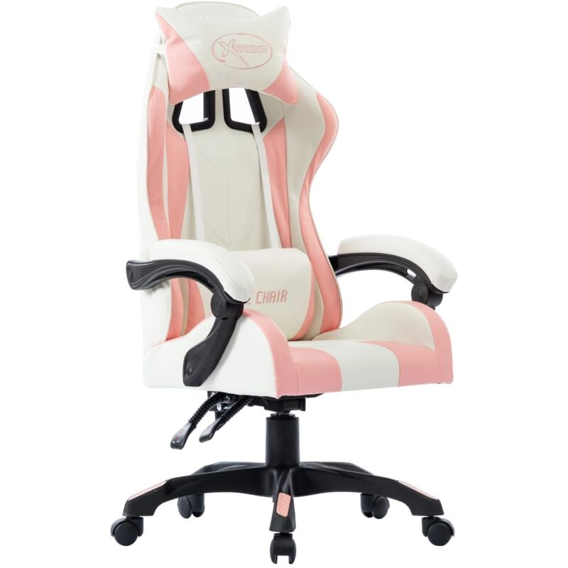 

vidaXL Silla Gaming de Cuero Sintético Rosa - Rosa