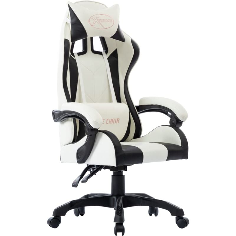 

vidaXL Silla Gaming de Cuero Sintético Negro - Negro