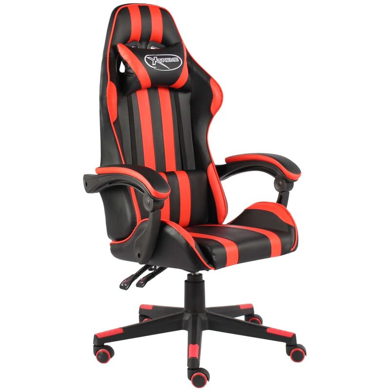 

Silla gaming de cuero sintético negro y rojo - Rojo