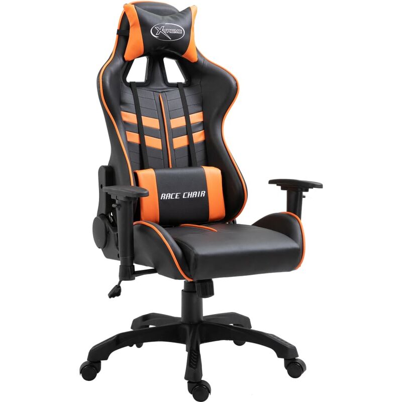 

vidaXL Silla de Gaming de Cuero Sintético Naranja - Naranja