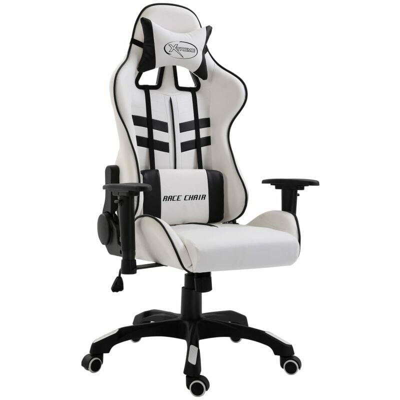 

vidaXL Silla de Gaming de Cuero Sintético Negro - Negro