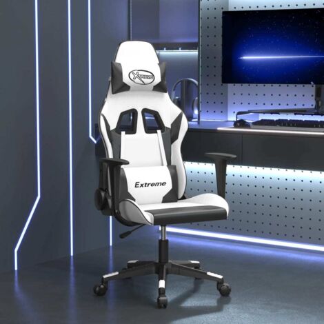 Silla gaming de masaje cuero sintético  y negro