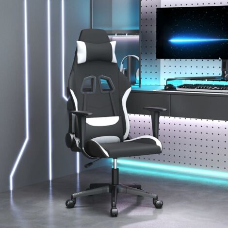 Silla gaming de masaje tela negro y