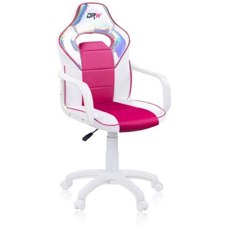 Silla gaming DRW Iris - Blanco - Rosa DRW 46,5cm (ancho) x 98-108cm (alto)