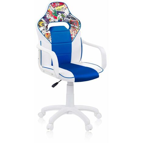 Silla gaming DRW Sticker Blanco Azul DRW 46,5cm (ancho) x 98-108cm (alto)