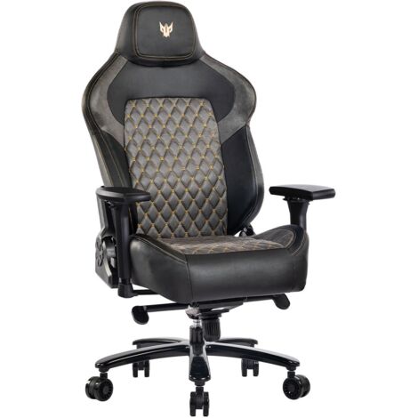 Silla gaming ergonómica con rotación de 360° y altura ajustable, soporta hasta 200 kg, ideal para oficina y gaming.