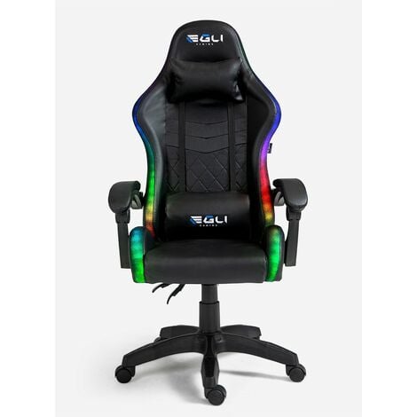 Silla gaming Horde XL ergonómica en polipiel con LED RGB