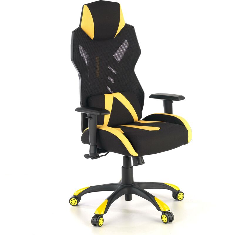 

Silla gaming Fenix, red transpirable, brazos 1D amarillo - amarillo