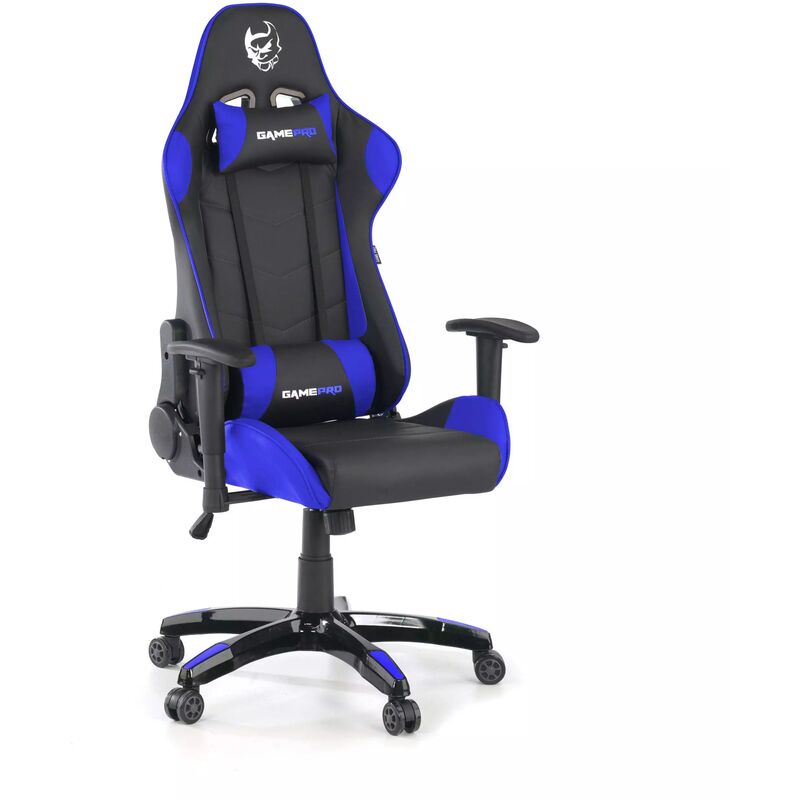 

Silla gaming GamePro, soporte lumbar, brazos 1D, azul - azul