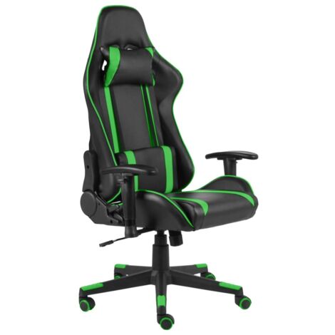 Silla gaming giratoria PVC verde