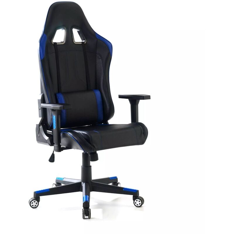 

Silla gaming Helix, soporte lumbar, respaldo reclinable azul - azul