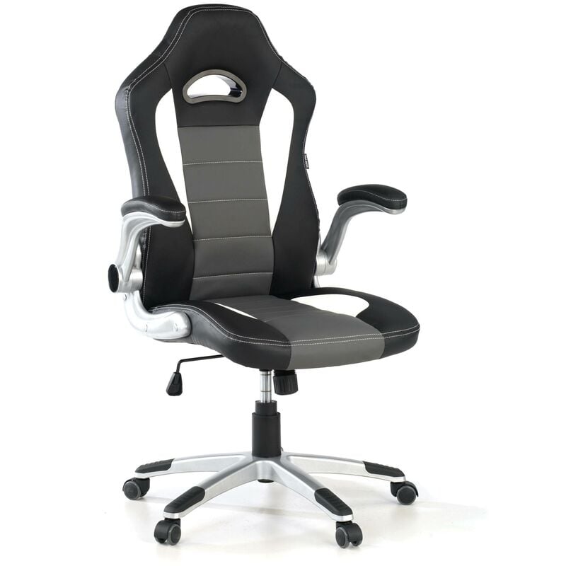 

Silla gaming Lotus, diseño racing y brazos abatibles, gris - gris