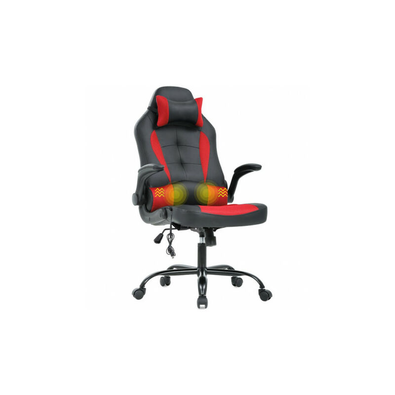 

Silla de Gaming Racing para Videojuegos con Masaje Lumbar Roja