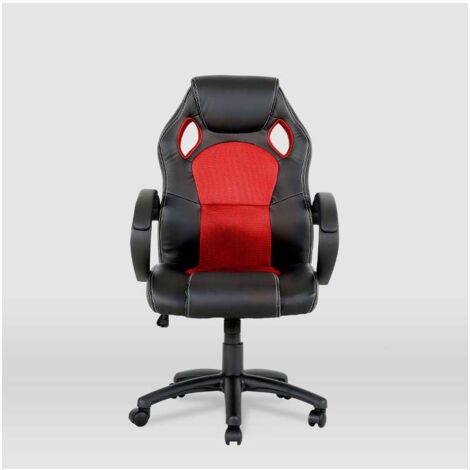 Silla gaming Olimpia tapizada en piel sintética negro/rojo, 118/127cm(alto) 64.5cm(ancho) 71cm(largo)