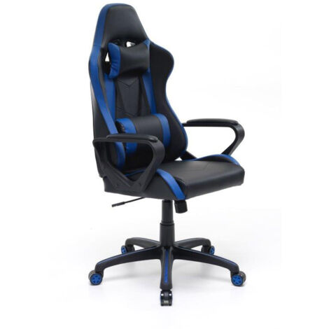 Silla Gaming Profesional Azul con Ruedas Giratorias Antideslizantes - 63x63xH118 (126) cm