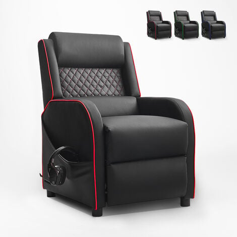 LE ROI DU RELAX Silla Gaming reclinable con reposapies en polipiel Challenge Color: Rojo