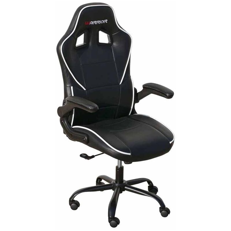 

Silla Gaming Warrior color negro mecanismo basculante tejido carbono giratoria mueble 115 - 125x70x70 cm