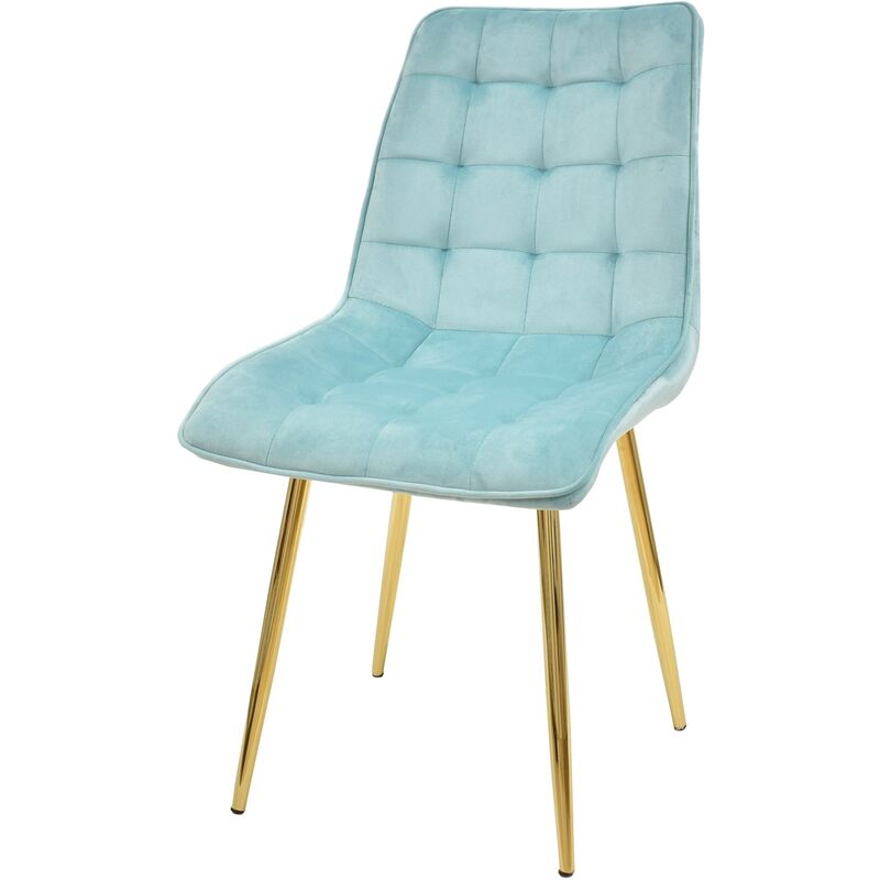 

Silla GILDA, metal, dorado, tejido velvet verde agua