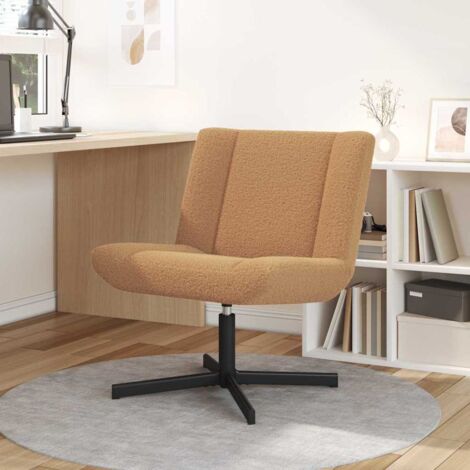 Silla giratoria Beige 63 x 75 x 76 cm Piel de oveja vidaXL